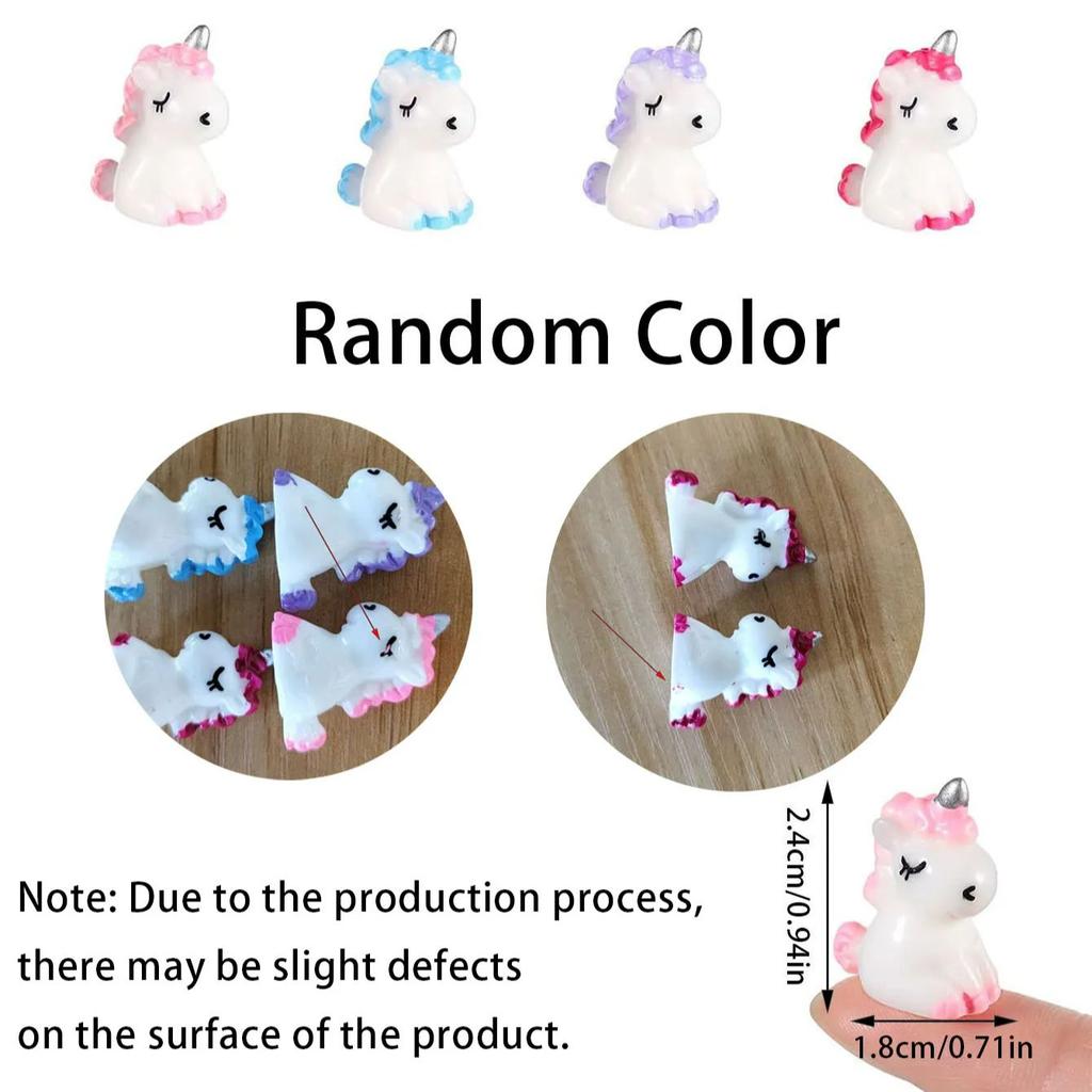 10/20Pcs Cute Mini Resin Unicorn Micro Landscape Ornaments Tiny Unicorn Figures For Diy Fairy Garden Glass Container Potted