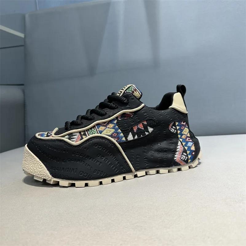 

Весна Осень Новые Роскошные Мужские Кроссовки Высокая Толстая Подошва Модная Повседневная Обувь Удобная и Дышащая Обувь для Бега и Спорта 44 чёрный