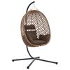 Cadeira de Balanço Suspensa Ovo Marrom Café 104 x 100 x 191 cm Rattan Sintético