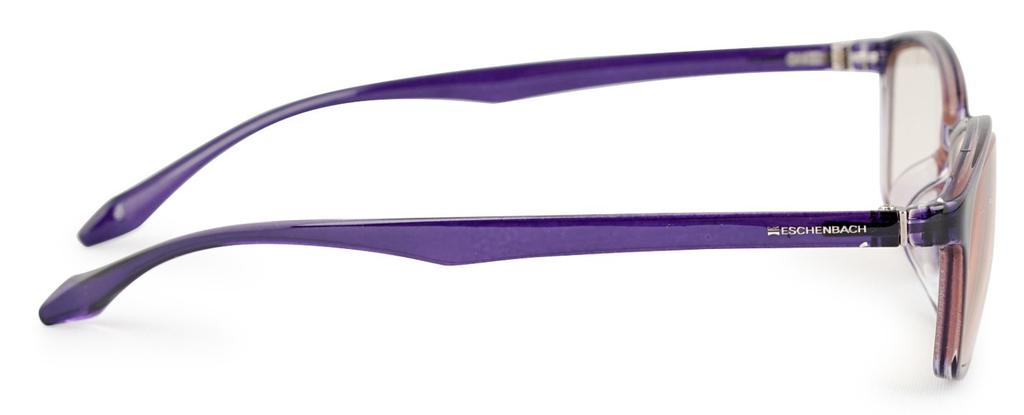 Eschenbach Очки для чтения, Фильтрующие синий свет, Бифокальные +2.0 +1.0, Для работы за компьютером, Эластичная оправа, Сделано в Японии, Прозрачно-фиолетовые, 2993-1120