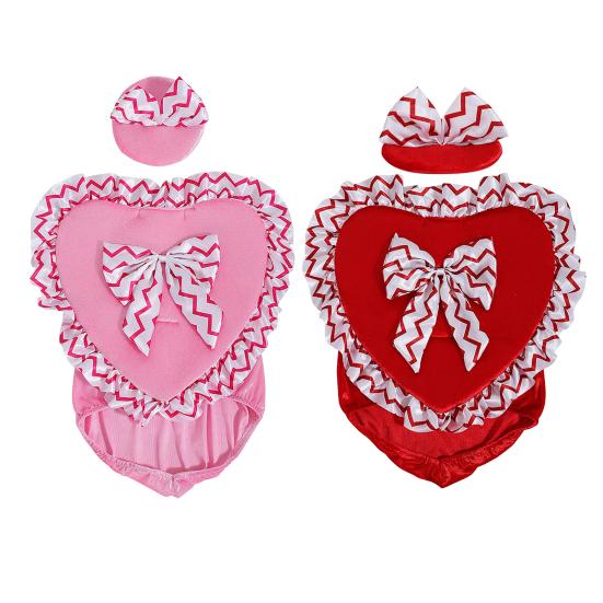 1 Set Valentine's Day Porch Goose Outfit 23 Inch Goose Costume Heart Themed Apparel Set Hat And Ruffle Heart Garment for Yard Porch Lawn Outdoor