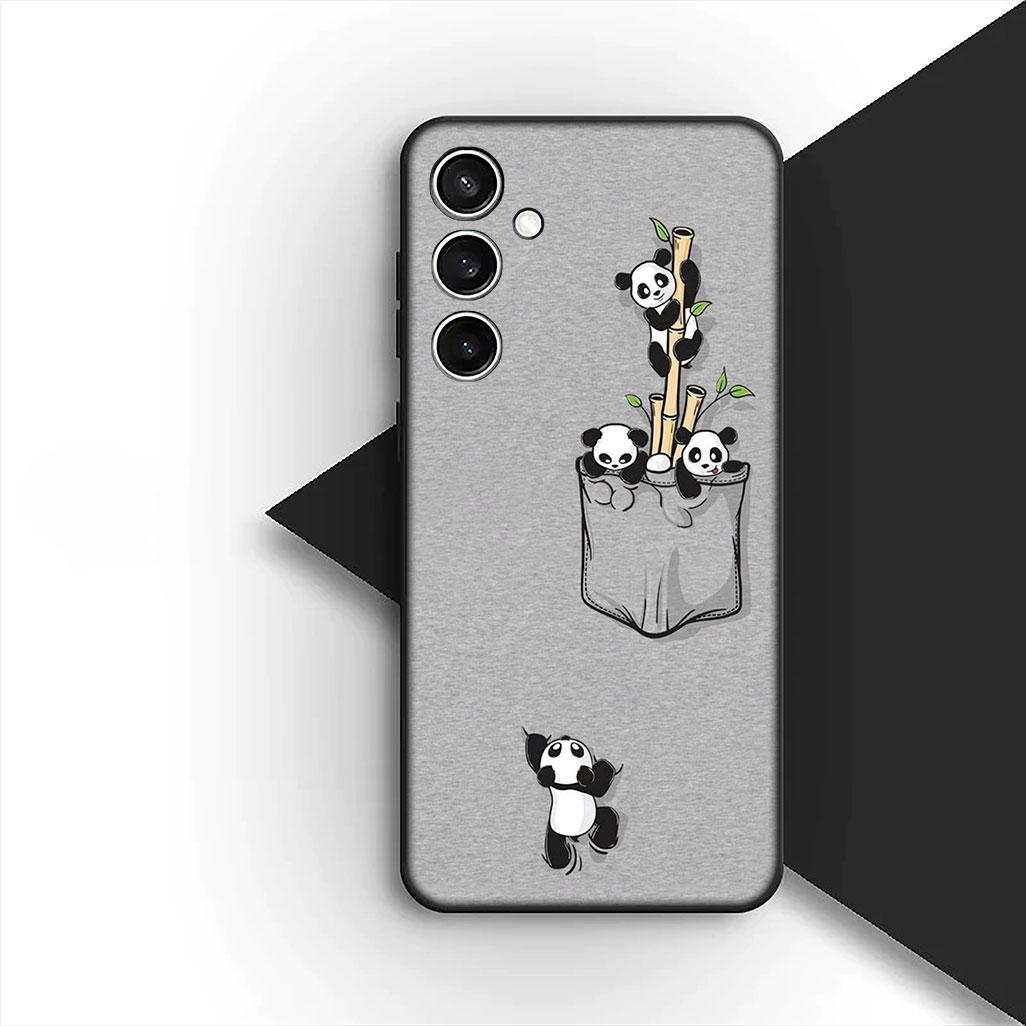 

Protective Cover for Samsung Galaxy S24 S25 S23 FE Ultra Plus S7 Edge S25+ S23+ A56 5G Casing Phone Case Lovely Panda Cartoon Galaxy S24 FE