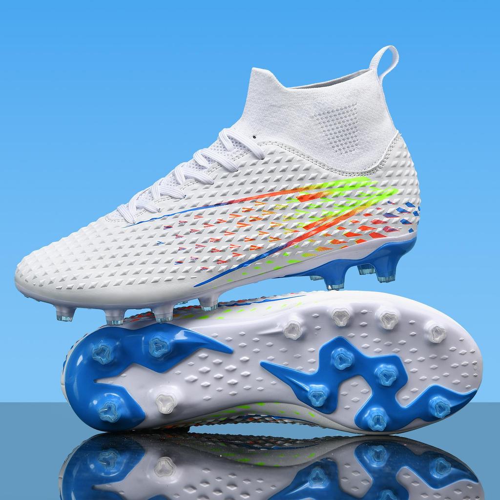 Mode Herren Fußballschuhe Lange Stollen Hoher Knöchel Fußballschuhe AG/TF Kinder Outdoor Rasen Stollen Fußballschuhe Training Sport Fußballschuhe