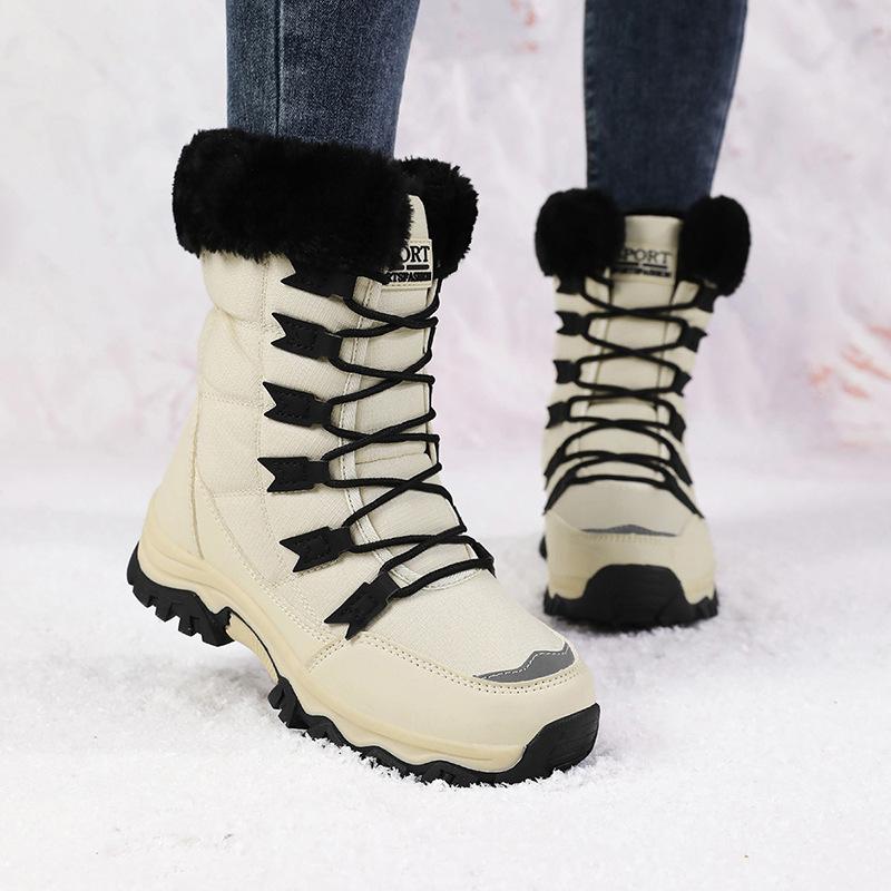 Fashion Winter anti cold warm snow boots for women thick straps simple comfortable midsole anti slip wear-resistant cotton shoes