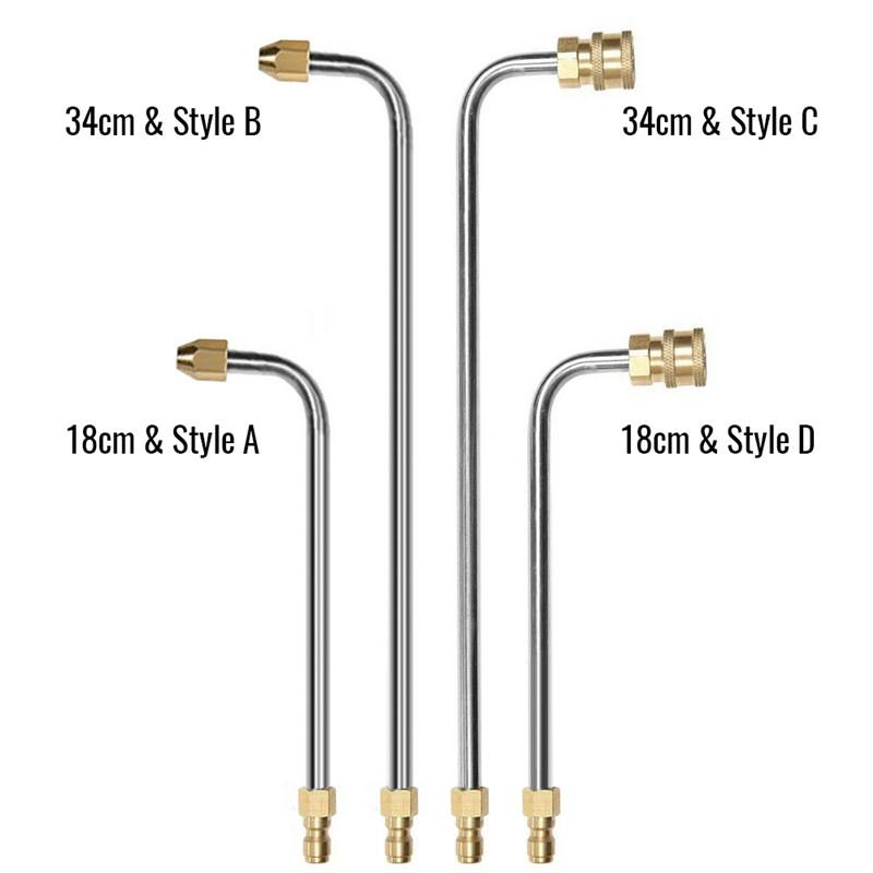 90 de grade tijă curbată spălător de jgheab Presiune atașament pentru baghetă de lance 1/4 inch Quick Connect