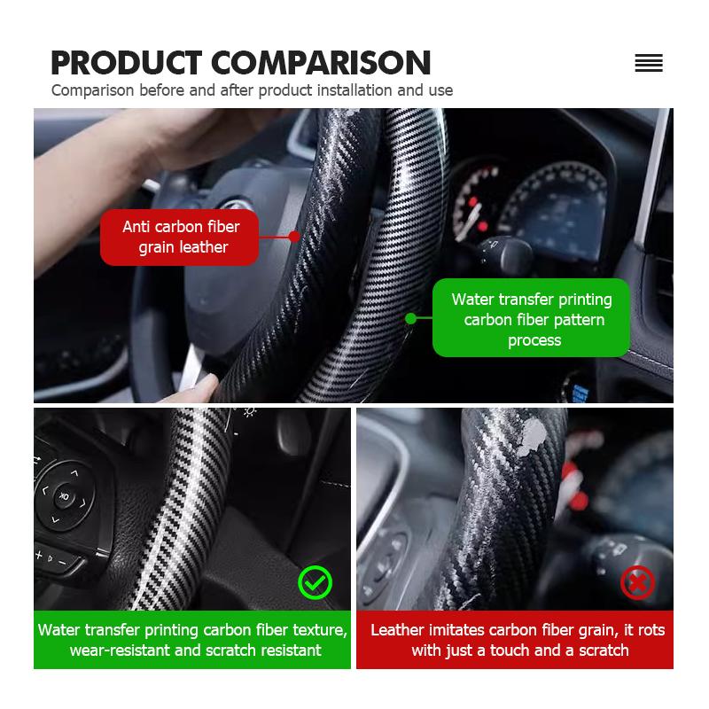 Car Steering Wheel Protection Cover Carbon Fiber Anti Slip For Mercedes Benz AMG A C E S G Class W201 W210 W108 W204 W205 W203 PK2