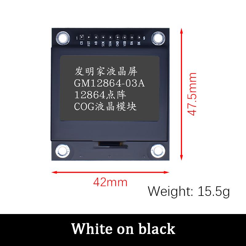 LIZAO LCD12864-03A 12864 LCD Display Module SPI Serial Port Dot Matrix with Metal Iron Frame for Arduino DIY Projects