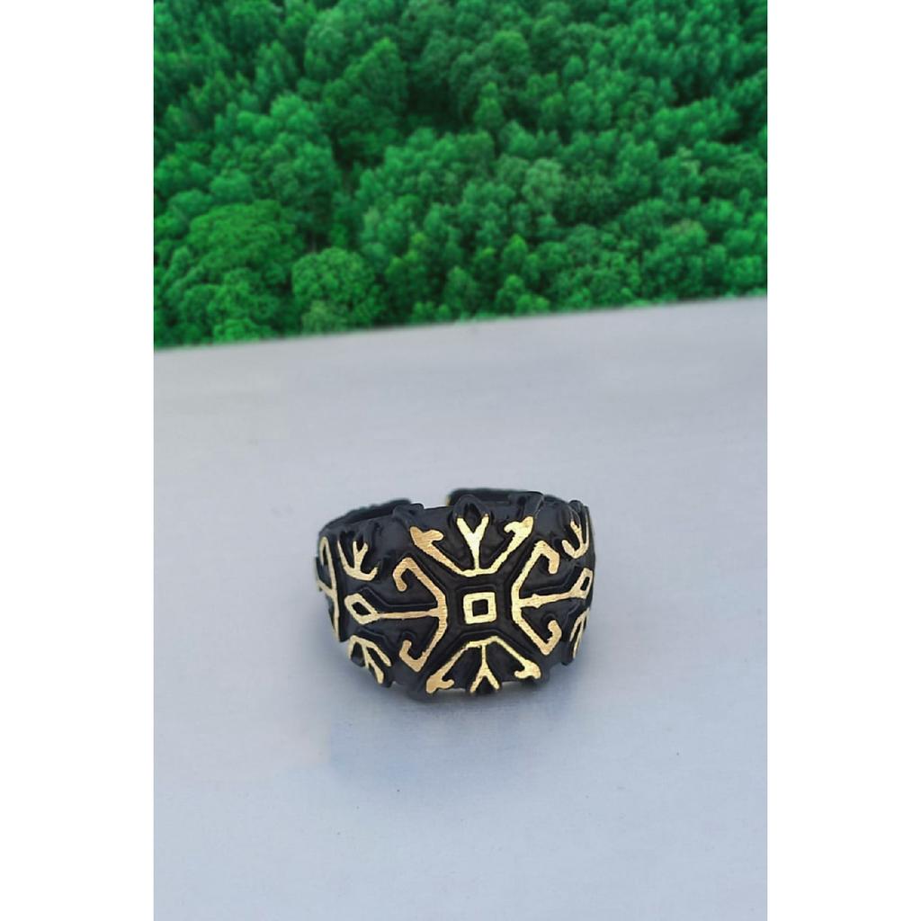 Men's Silver Plated Labyrinth Model Adjustable Ring