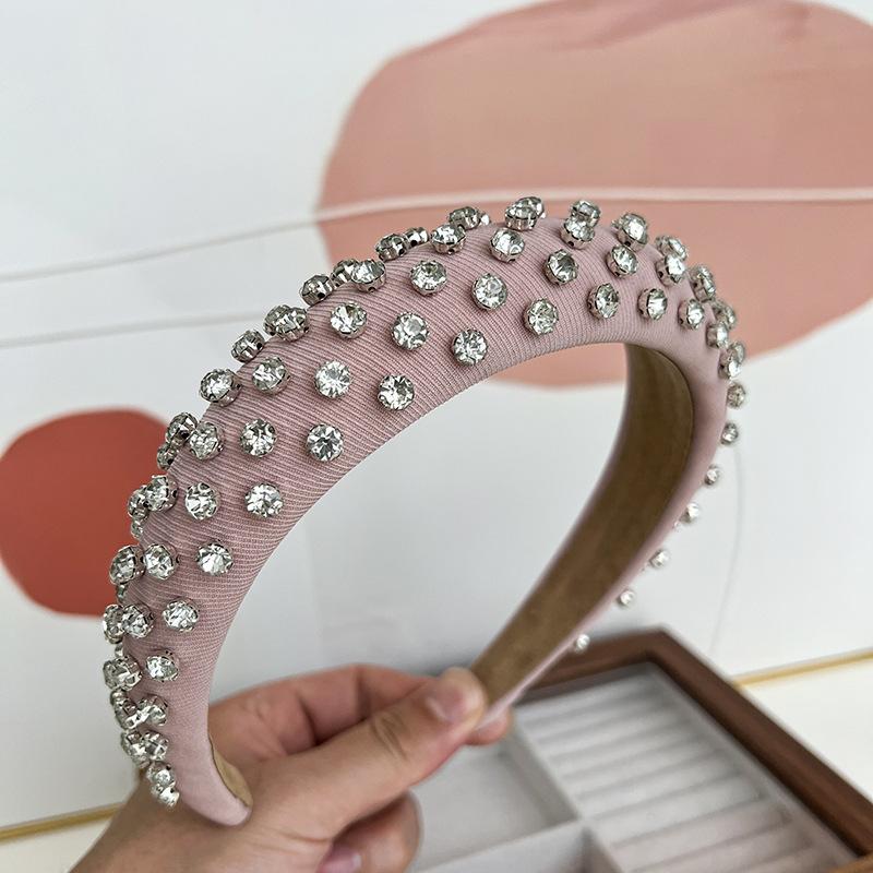 

Красочный Полный Бриллиант Популярный Страз Аксессуары для Волос Повязка на Голову для Женщин Бутик Высококлассный Хлопок Кристалл Точка Обручи для Волос