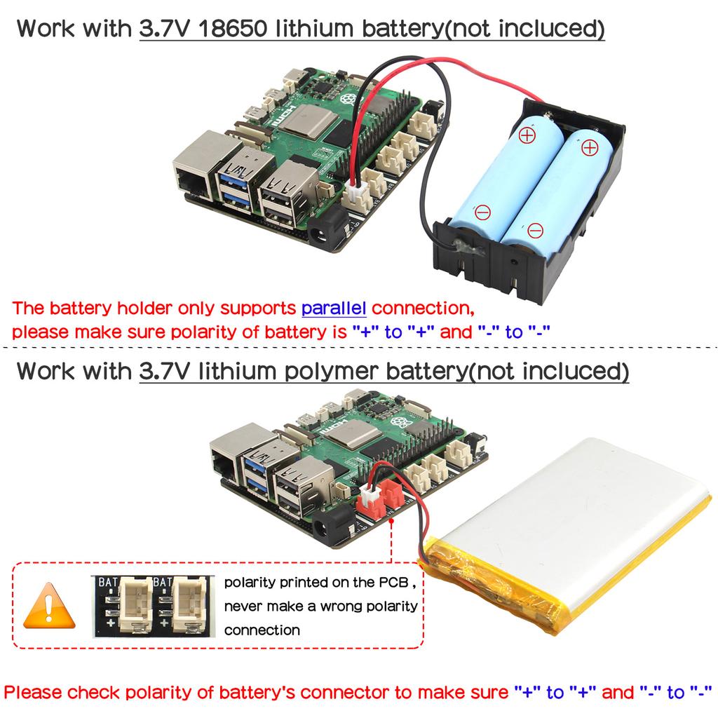 Geekworm X1203 USV 5.1V 5A Shield & Power Management Board für Raspberry Pi 5
