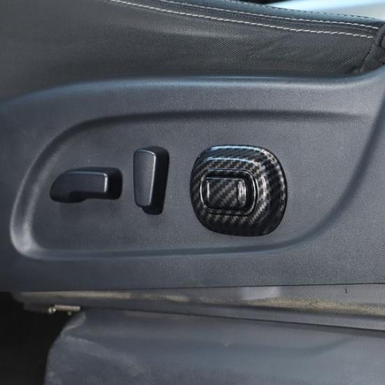 ABS Carbon fiber Seat Adjustment Button Cover Trim For Nissan Titan 2016-2024