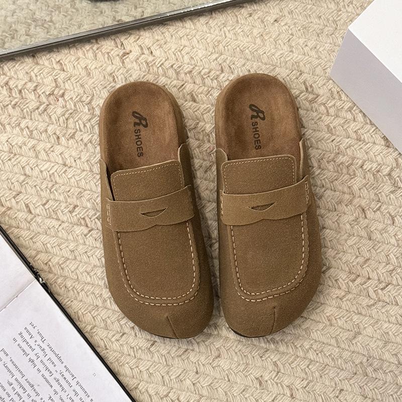 Shoes women's new spring bag head half slippers women's summer wear fashionable versatile thick sole one pedal