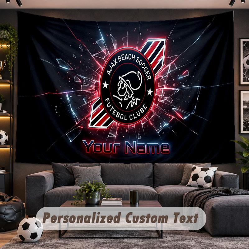 Wall Hanging Tapestry Custom NameAjax Amsterdam Pattern Personalized Printed Fabric Wall Decor