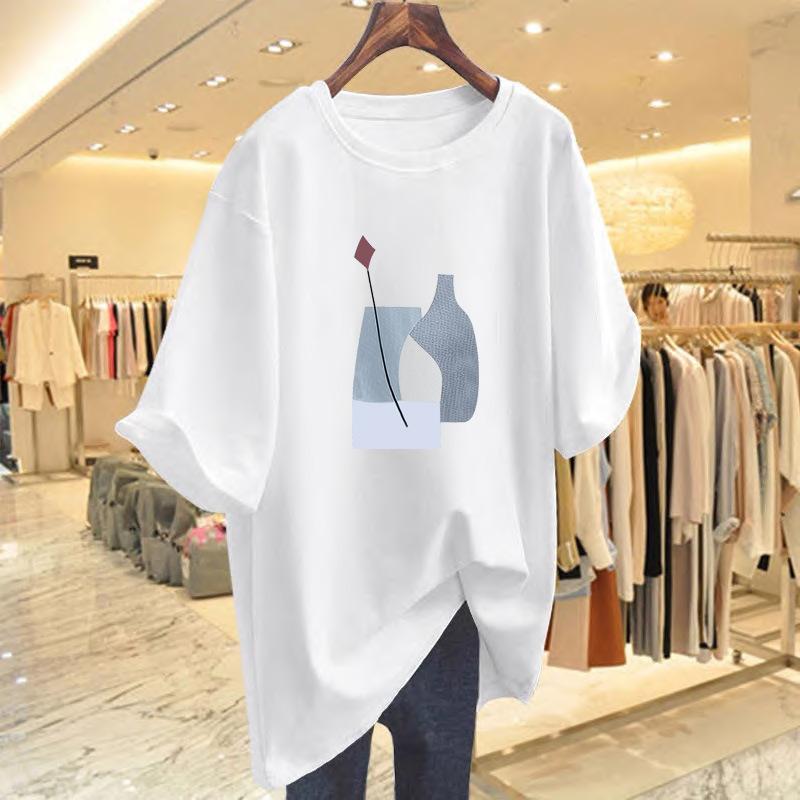 

Crew neck short-sleeved women s loose t-shirt 2025 spring and summer thin middle-aged women s versatile t-shirt women s top S