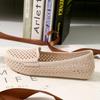 Summer Women Hollow Out Loafers Woven Breathable Slip On Flat Casual Daily Office Commute Walking Shoes