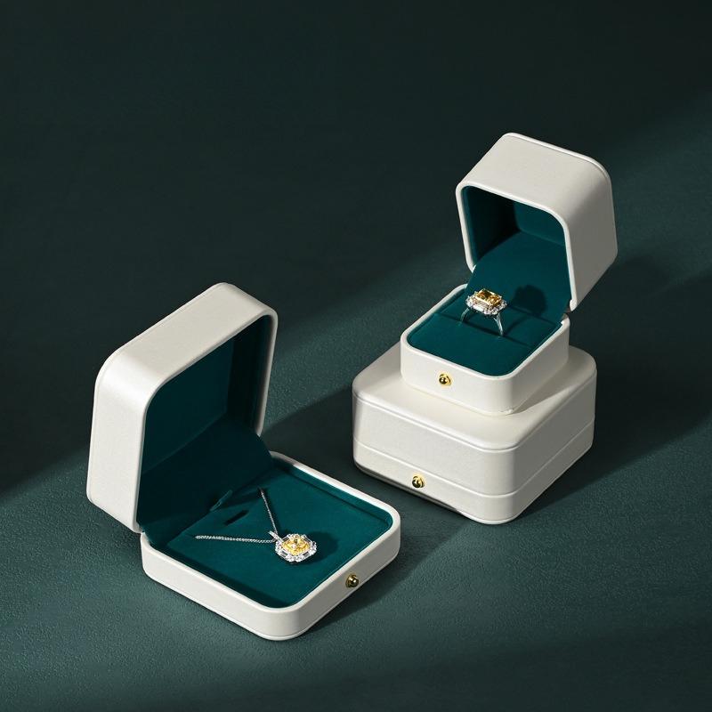 Luxury PU Leather Jewelry Box with Velvet Interior, Ring Earring Necklace Bracelet Storage Gift Box