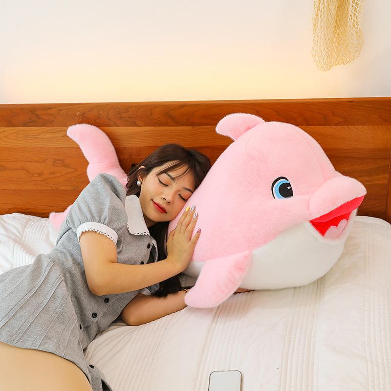 New dolphin plush toy doll cute children and girls sleeping long pillow gift aquarium animal doll
