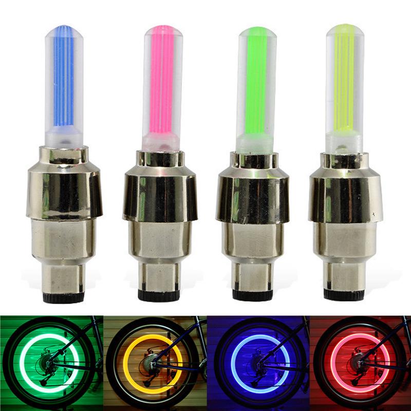 2pcs 5 LEDs Bike Bicycle Tire Valve Cap Tube Neon Lights Wheel Spoke Lamp for sale online