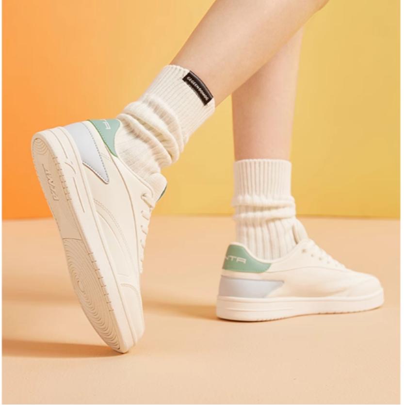 Anta Comfortable Non-Slip Durable Low-Top Skate Shoes Women sneakers White Blue 922038031R-10
