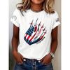 Fashionable Women's V-neck Casual Short Sleeved T-shirt,Rretro Sports Style Casual Sportswear