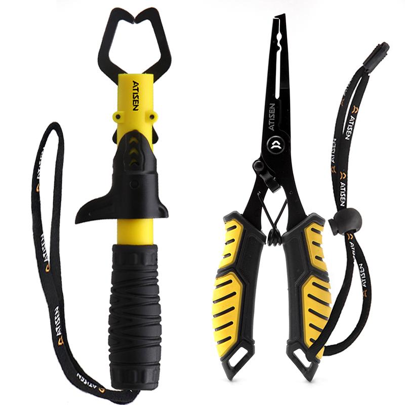 

Нержавеющая сталь Рыболовный захват Профессиональный инструмент для захвата губы рыбы, Зажим для захвата рыбы Рыболовные снасти для контроля рыбы жёлтый