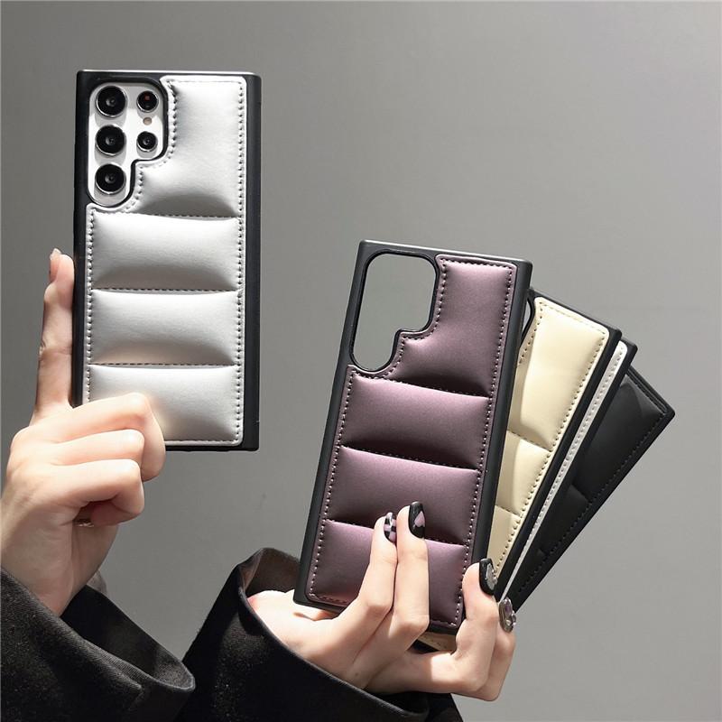 Soft Border Shockproof Full Anti-Drop Magnetic Coverage Simple Down Jacket Samsung S22 S23 S24Ultra Suitable Phone Cases