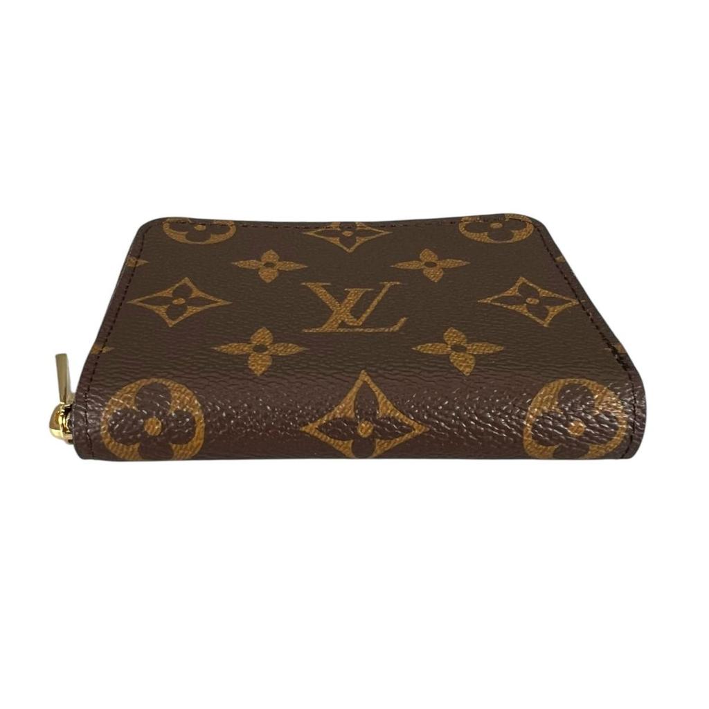 LOUIS VUITTON Monogram zip around coin purse Monogram canvas Brown unisex M60067 Used