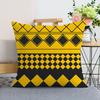 Nordic Modern Yellow Plush Throw Pillow Cover - Single-Sided Print Home Decor Cushion.