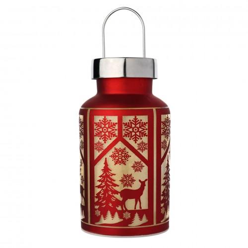 Regal Tidings Glass LED Lantern Christmas Windows - 20 Cm