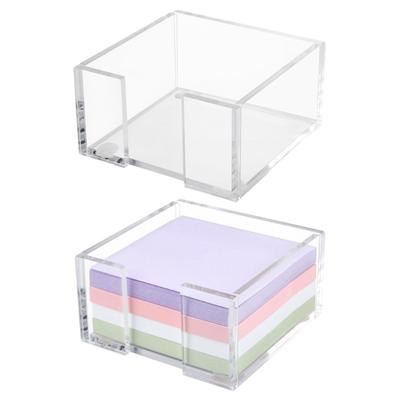 Reusable Writing Pad Holders Organizers with Sheets Stick Note, Clear Box Note Pad Set For Home and Office Workspaces