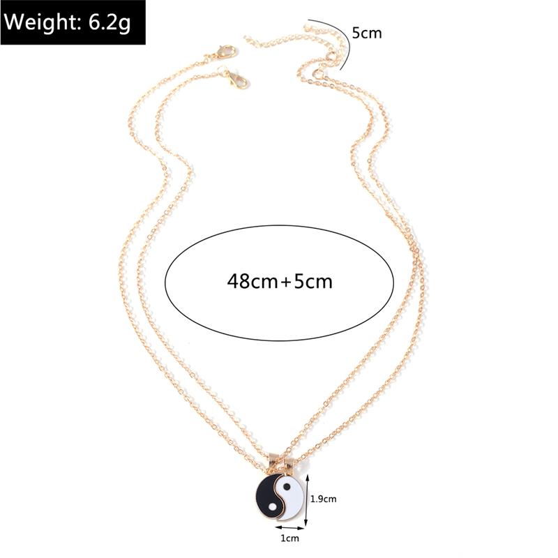 Fashion Yin Yang Tai Chi Necklace for Women Men Birthday Gift Best Friends Party Holiday Zircon Gifts