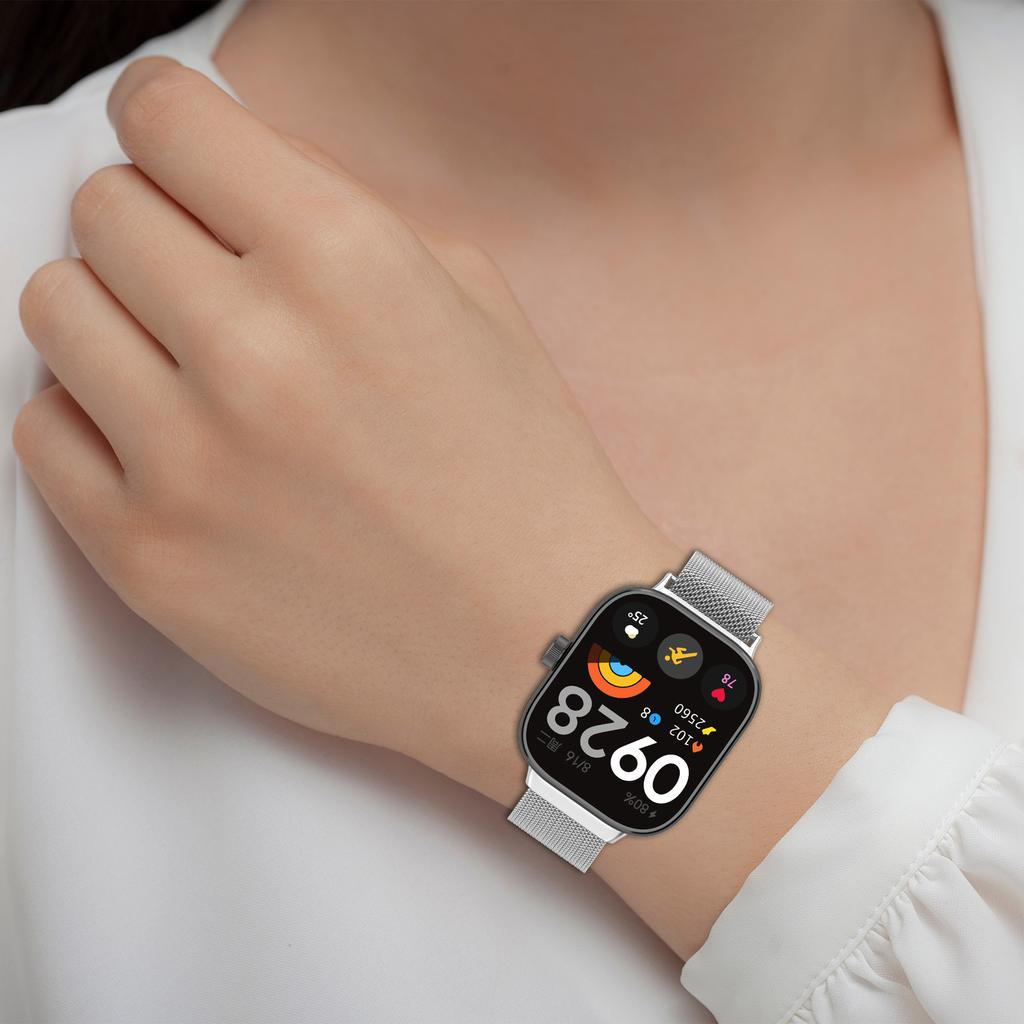 Für Xiaomi Redmi Watch 4/Smart Band 8 Pro Magnetisches Mailänder Edelstahlarmband