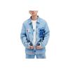 Li Ning Reignite Series Sternenprint Lockere Waschung Denimjacke Unisex Jacke Blau AJDU109-1