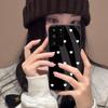 Cute Polka White Hearts Phone Cover for Samsung Galaxy S20 ULTRA Hard Gloss Acrylic Back Soft TPU Frame Anti-scratch Protective Case