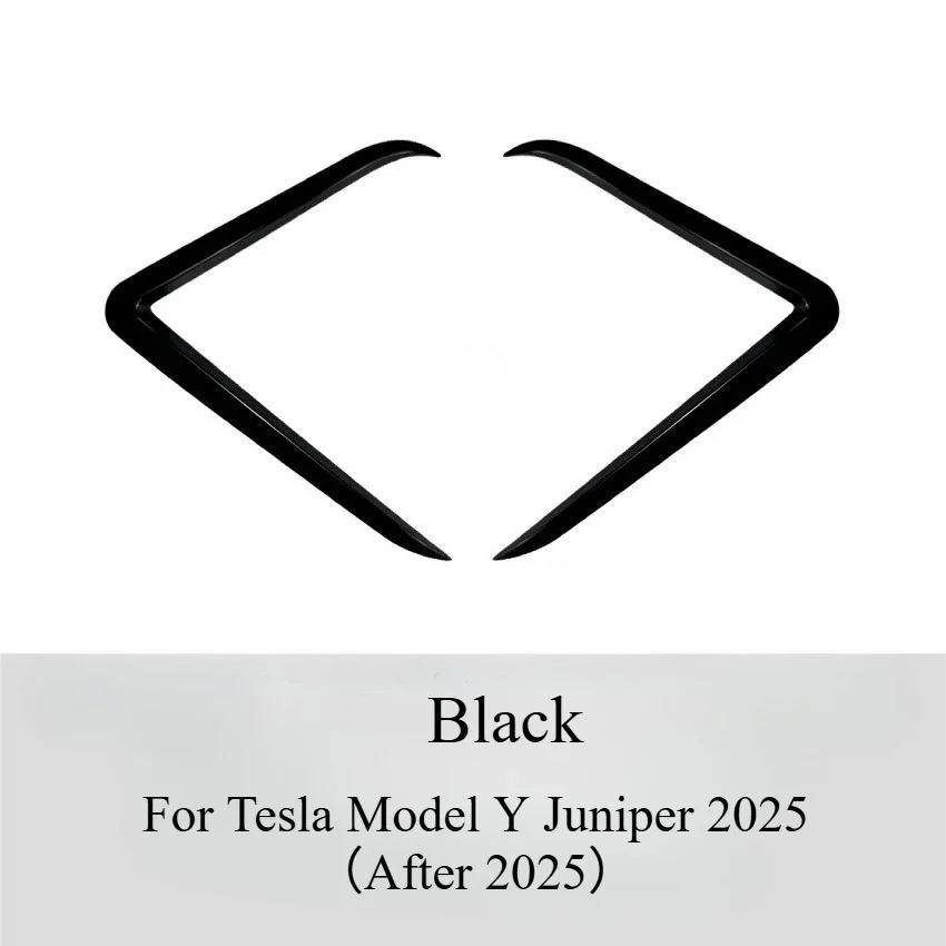Front Fog Lamp Eyebrow Wind Knife for Tesla Model Y Juniper 2025 Piano Black Fog Lamp Trim Carbon Look Blade Trim Bodykits