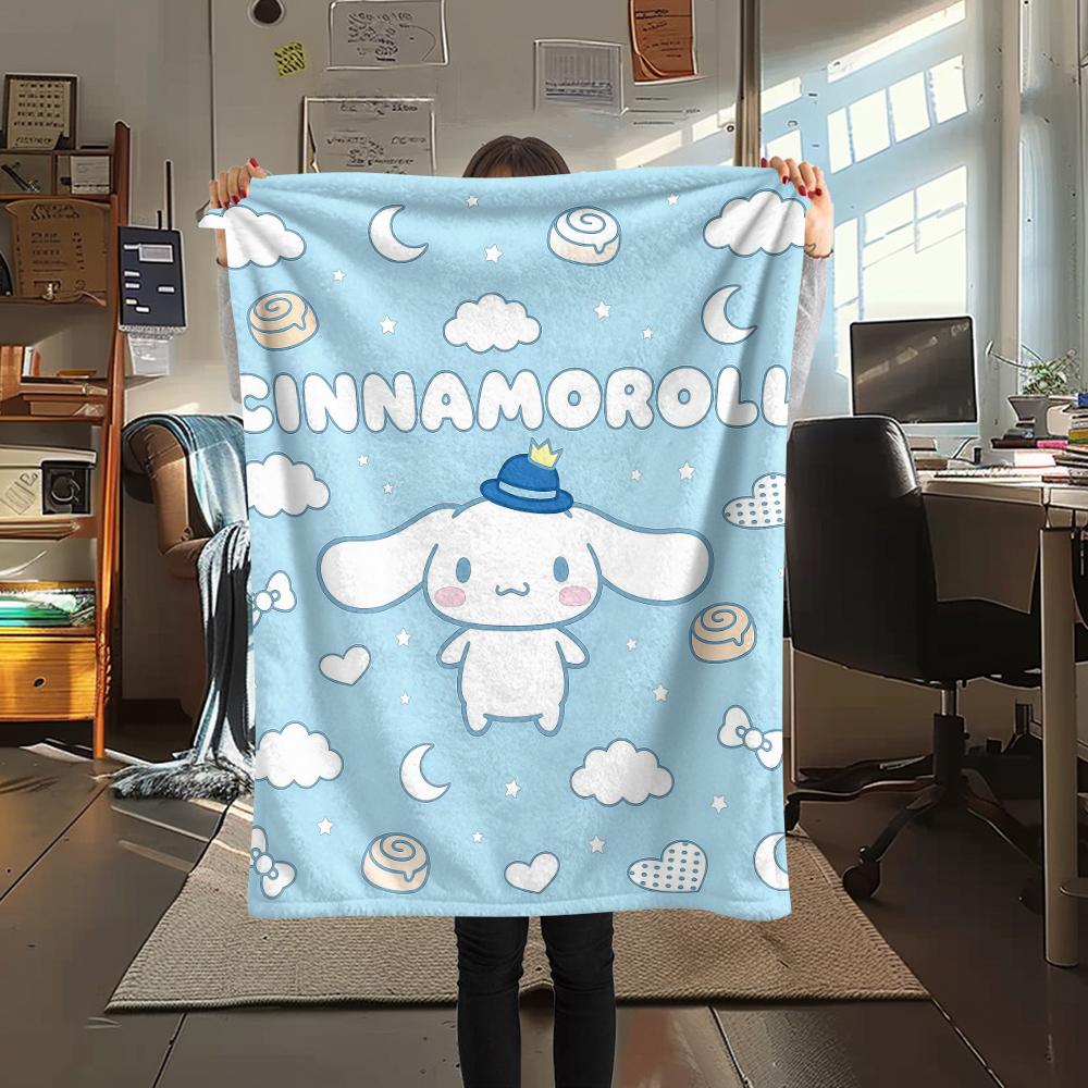 1PC Sanrio Cute Print Flannel Blanket, High Quality All Seasons, Home Decor, Warmth and Comfort, Perfect for Christmas Gifts