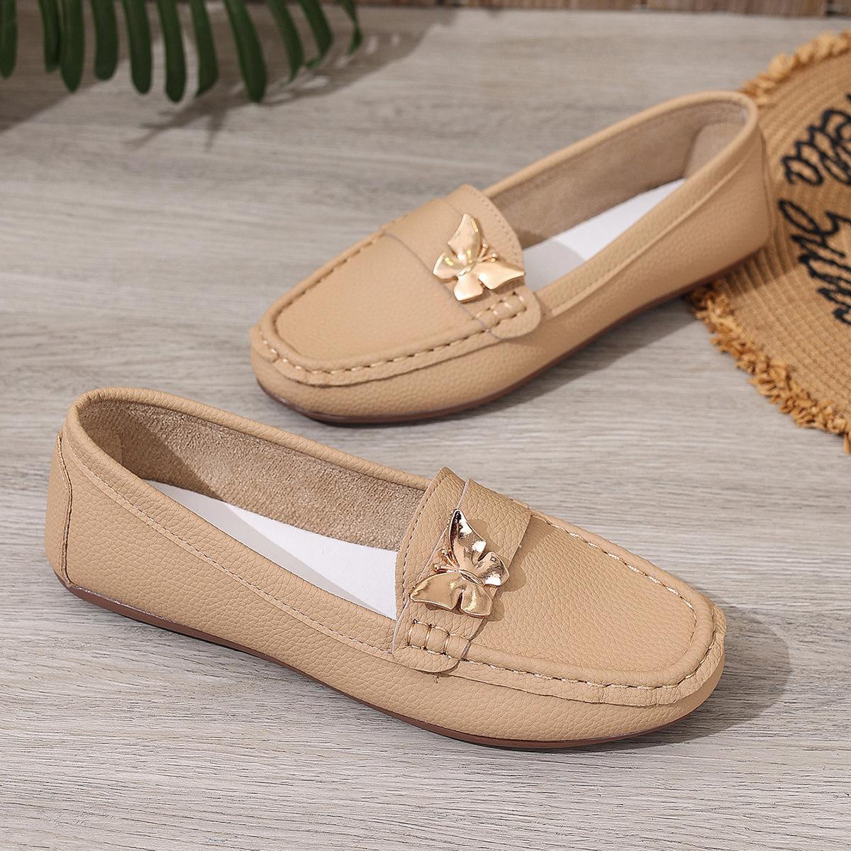 

Doudou shoes women s 2025 spring and autumn new Korean version round head shallow mouth comfortable versatile flat bottom women s casual shoes 36 хаки