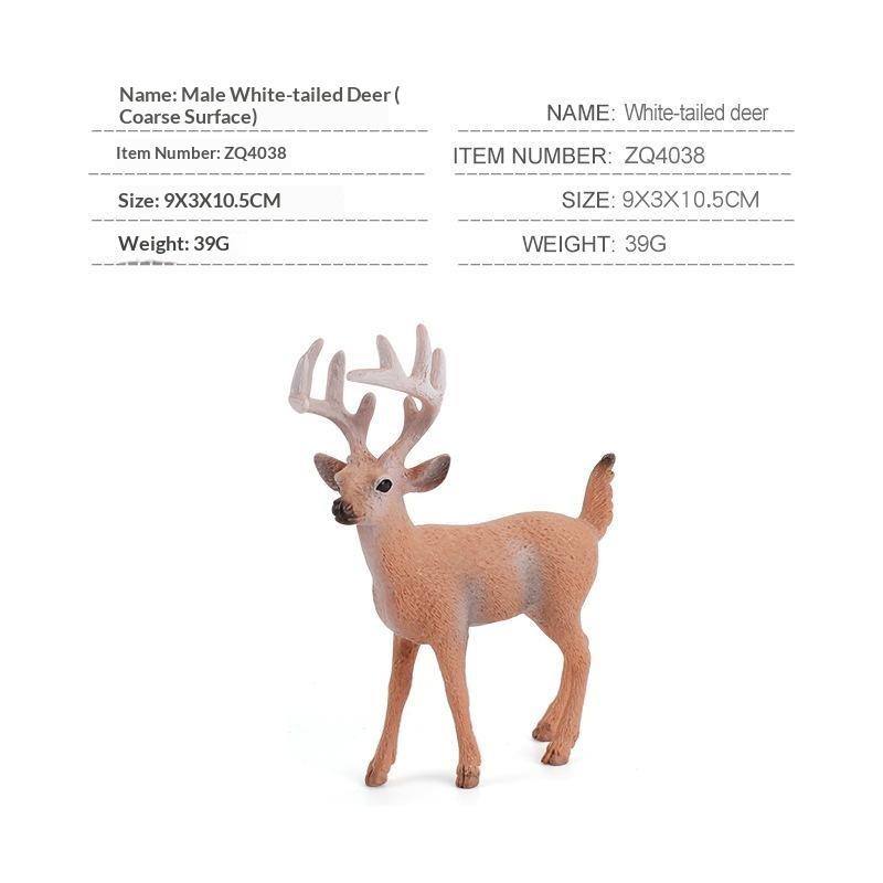 Realistic Artificial Deer Family Fox Miniature Statues Lightweight Small Animal Figurines for Car Dashboard Decor