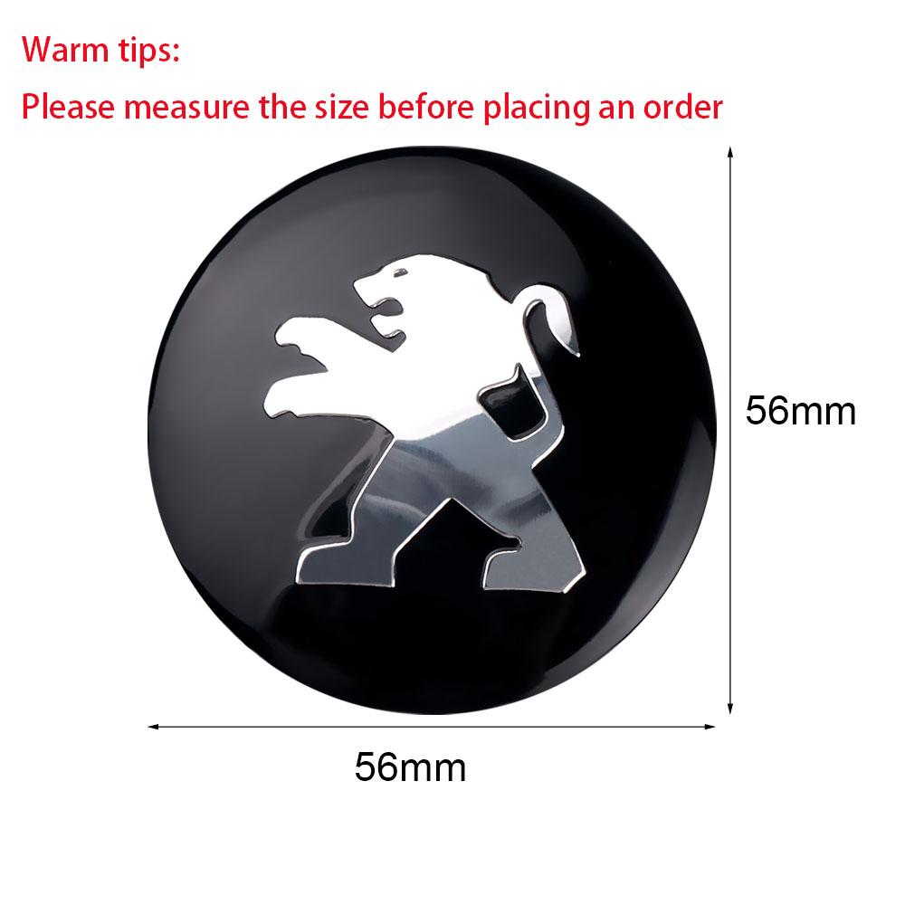 4PCS 56MM Car Styling Wheel Center Hubcap Stickers Decor Accessories For PEUGEOT 107 206 207 208 307 308 508 2008 3008 4008 5008U