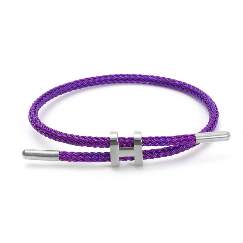 Bracciale in Acciaio a Forma di H: Acciaio Inossidabile Regolabile, Oro 3D, Impermeabile, Resistente al Sudore, Design a Corda