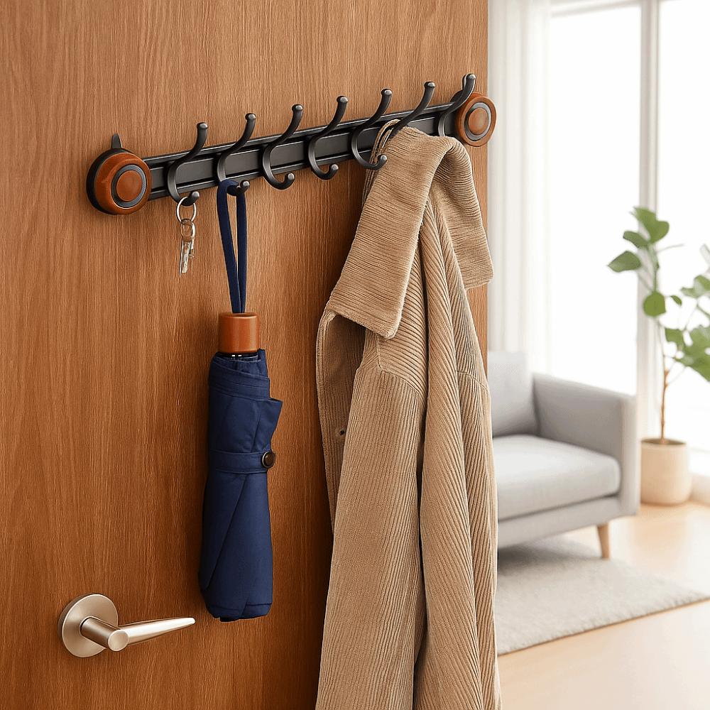 Traceless Door Back Clothes Hook Punch-free Sundries Storage Holder Kitchen Storage Hook  for Home