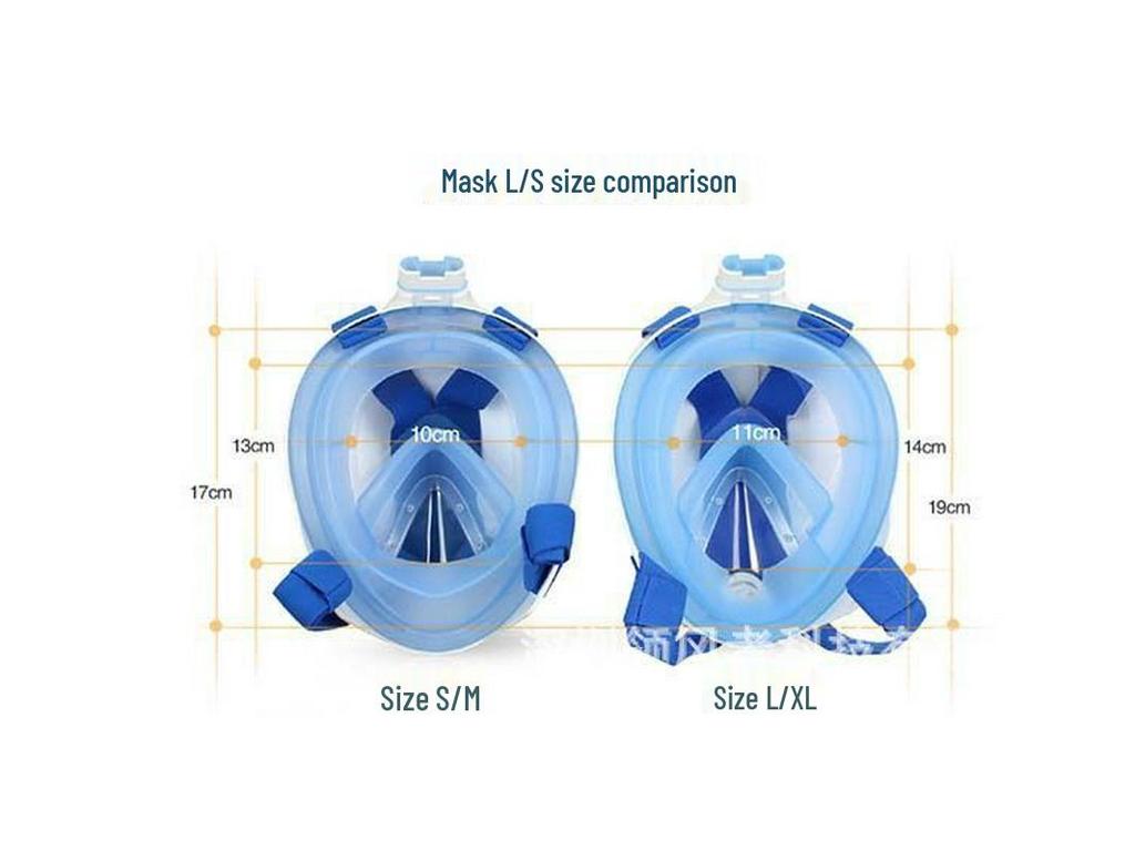 Sada pro šnorchlování pro dospělé: Silikonová potápěčská maska a brýle s plně suchým šnorchlem.