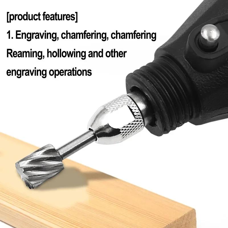 6/12Pcs HSS Routing Router Drill Bits Set Rotary Burr Tool CNC Engraving Abrasive Tools Wood Metal Milling Cutter