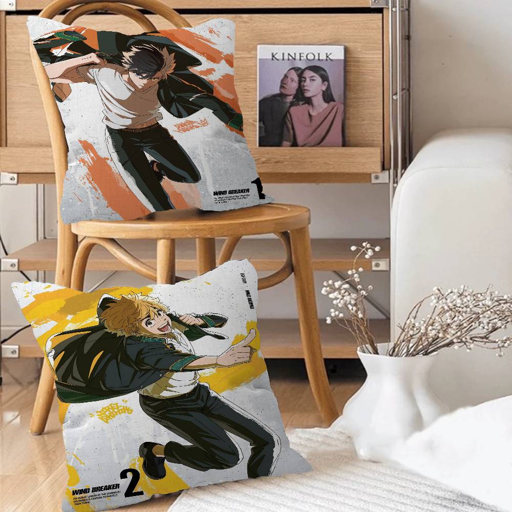Japanese Anime Wind Breaker Cushion Cover Pillow Cover Decor Pillowcase Printed Cushion Case For Couch