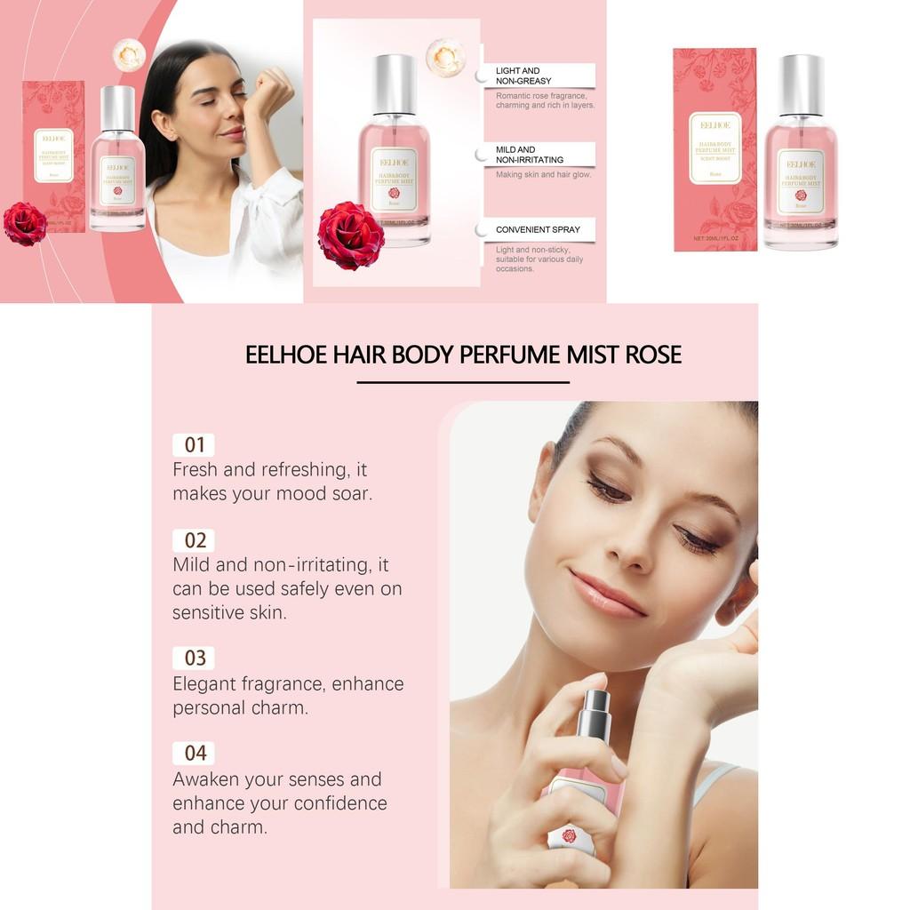 Eelhoe Rose Body And Hair Perfume Spray Elegant Fresh Fragrance For All Day Charm