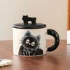 Cute Cat With Lid Couple Ceramic Water Cup Household Girl High Value Gift Box Cup Office Coffee Cup