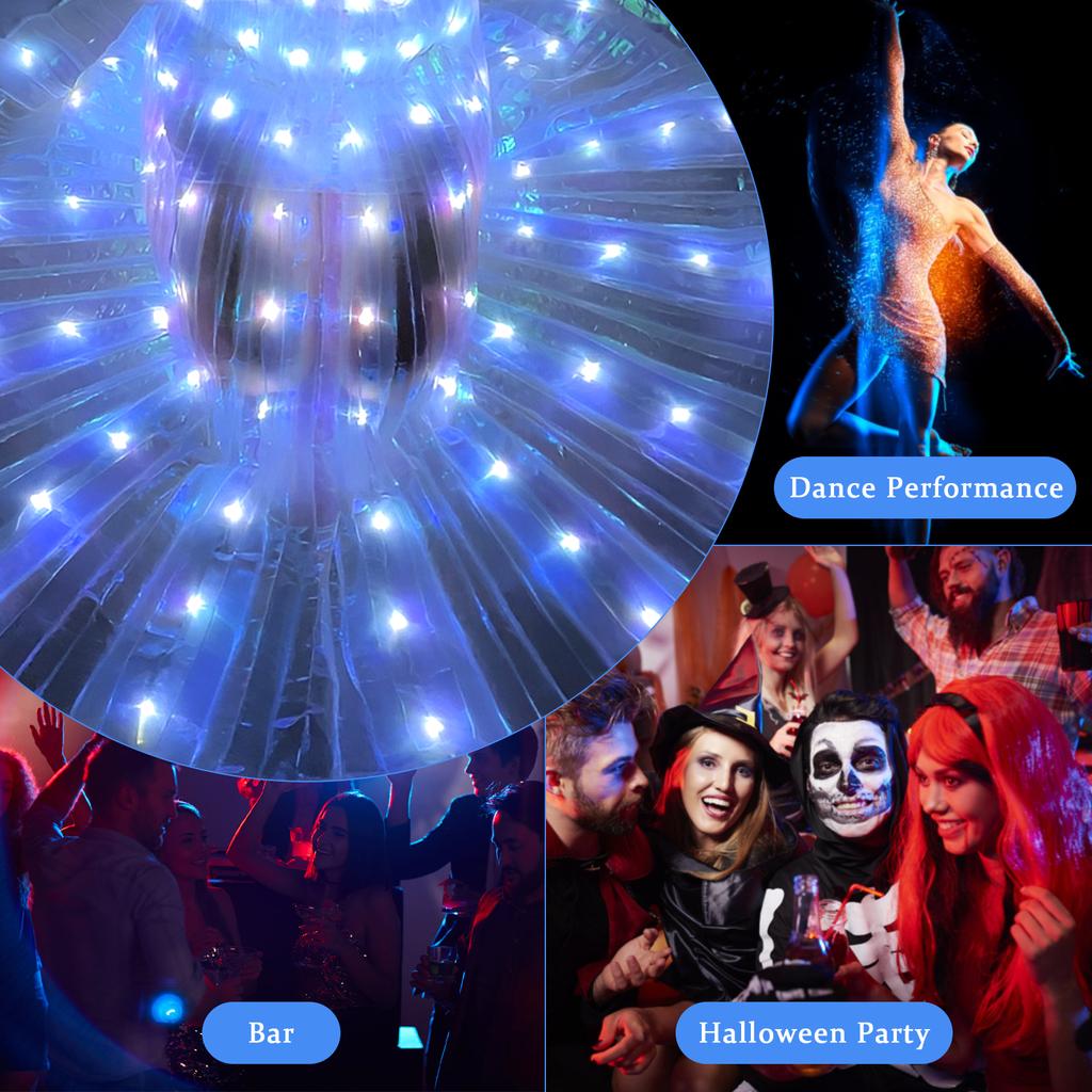 LED Glowing Light Skirt Adult Fancy Ballet Dancewear Christmas Party Costume Ball Performance Light Up Gown Luminous Clothing