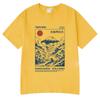 Hokkaido Volcano Illustration T-shirt Retro Okiyo-e Style Japanese Mountain Art TShirt Unisex Short Sleeve Cotton Casual Streetwear