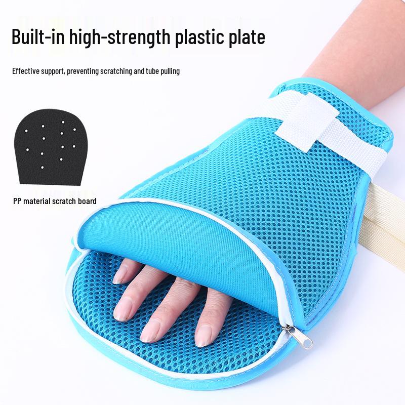 Elderly Anti-Scratch Restraint Gloves with Zipper for Safe Wrist Fixation