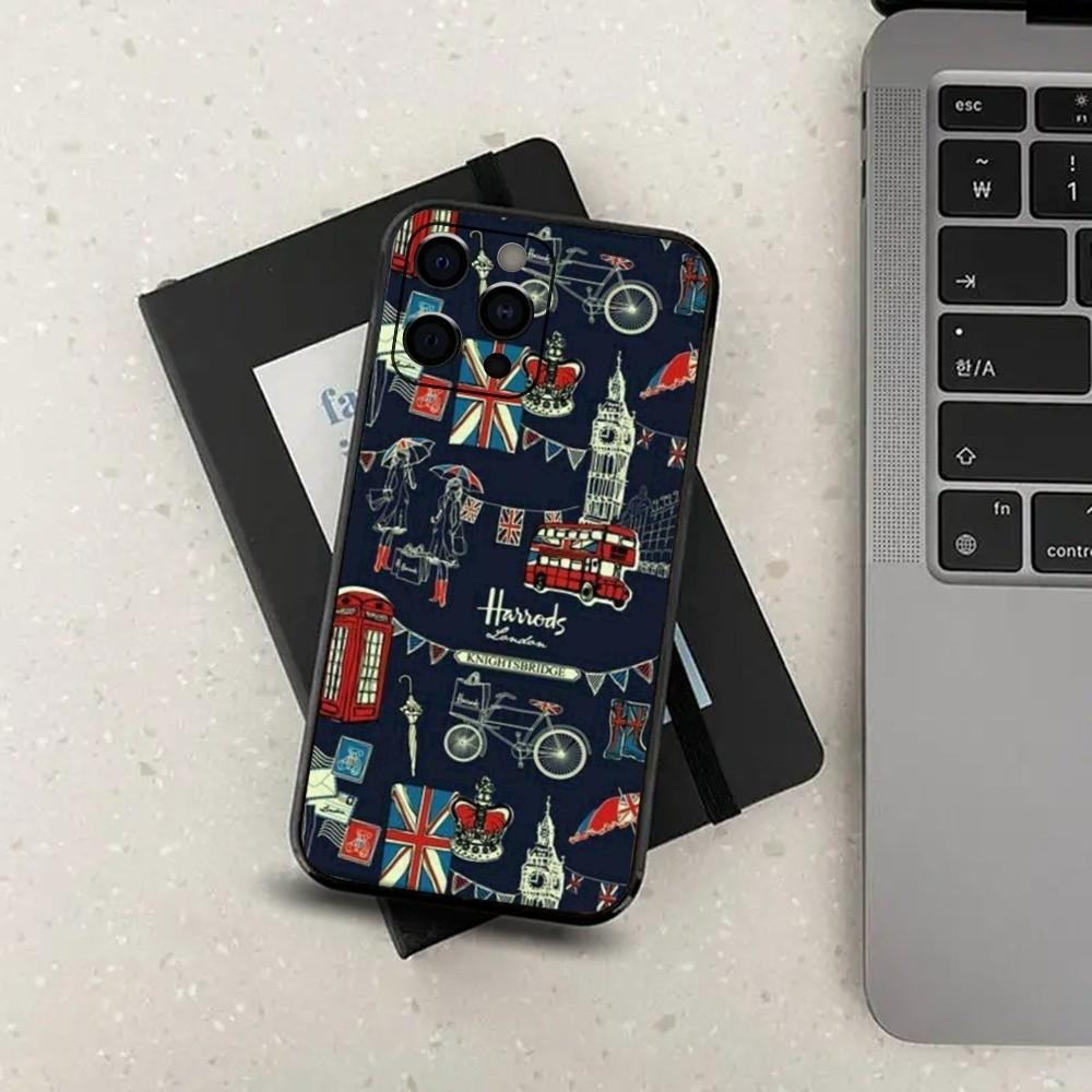London Red Bus Big Ben Phone Case For Apple iPhone 15,14,13,12,11,Pro,X,XS,Max,XR,Plus,Mini Soft Black Cover